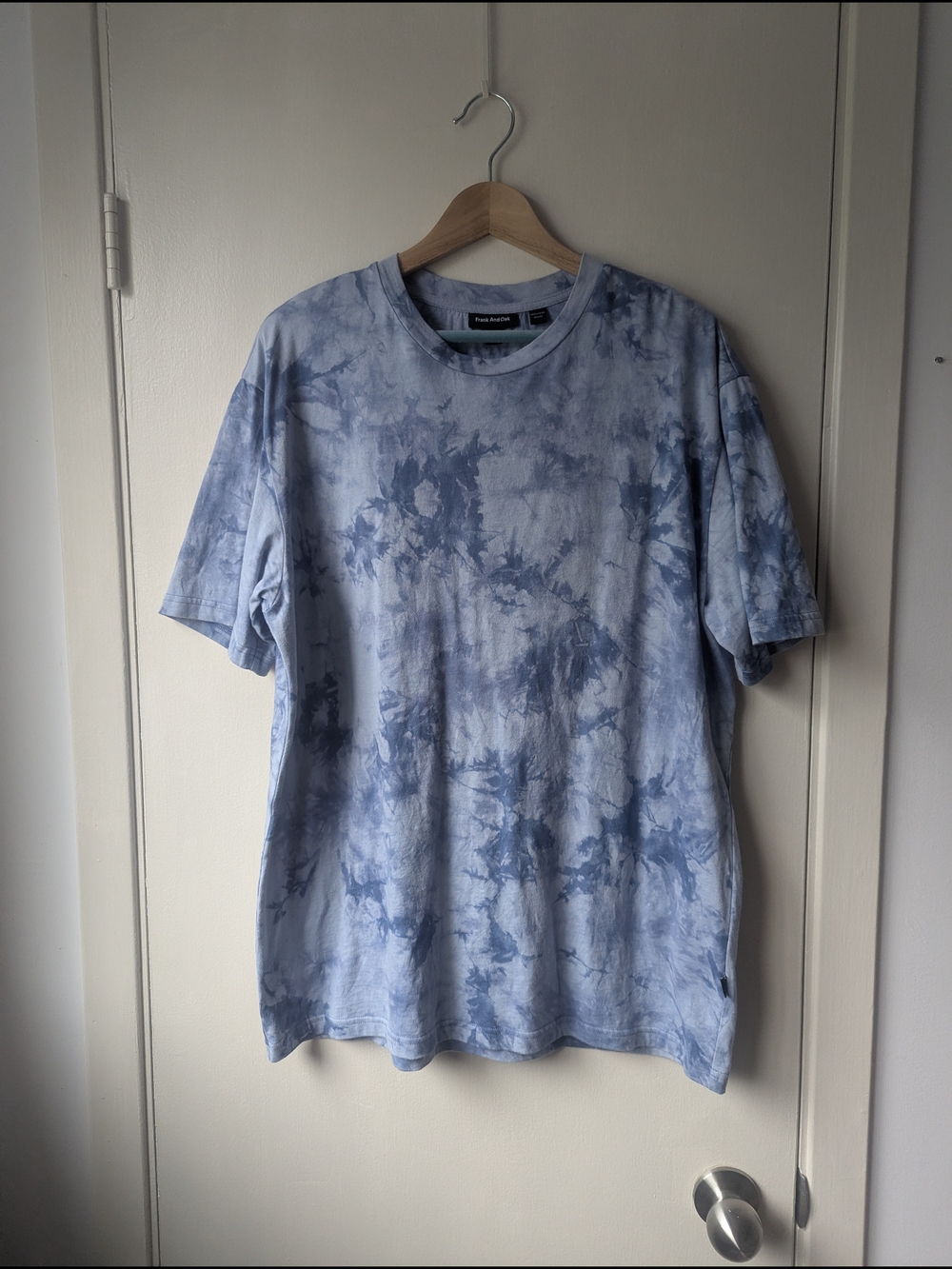 Frank And Oak Blue Tie-Dye Relaxed Fit Tee